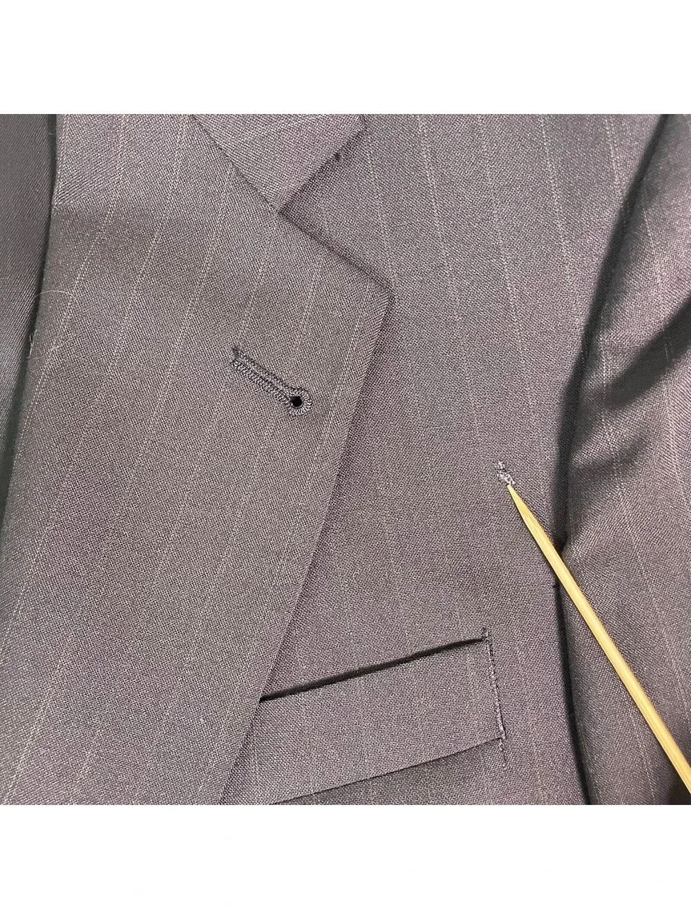 Vintage Palm Beach Blazer Mens 40R Black Pinstripe Worsted Wool Suit Jacket 2Btn